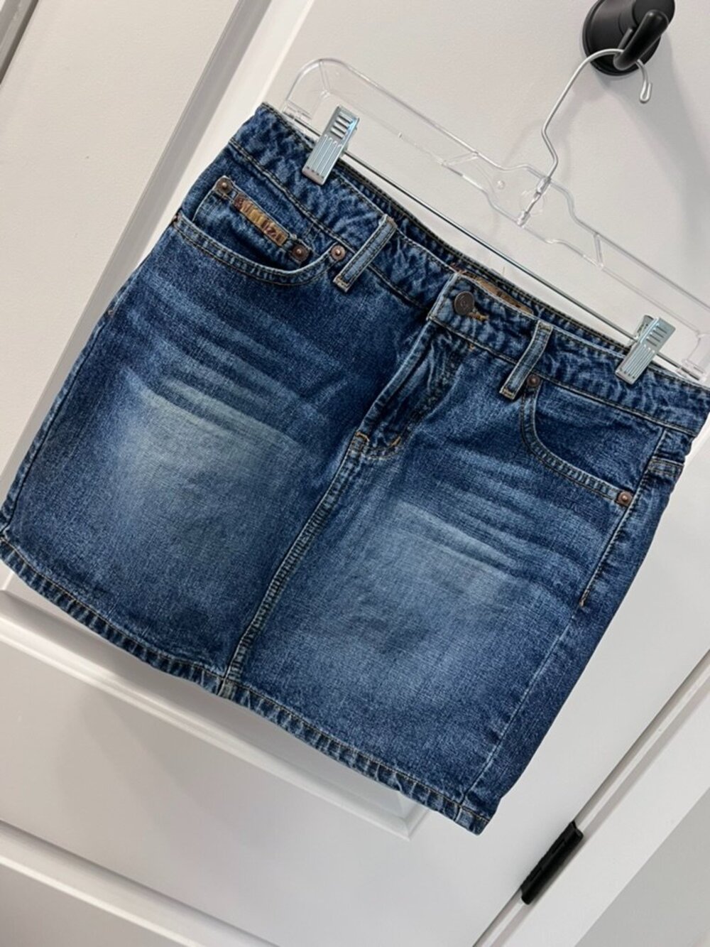 Lei Denim Mini Skirt Size 7 Blue Cotton Jean Skirt Low Rise Y2K 2000s